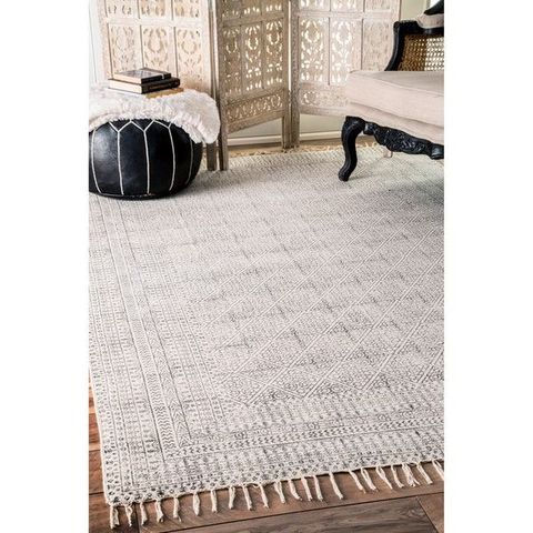 Nuloom Handmade Flatweave Sparkling Cotton Fringe Ivory Rug (8'6 X 11'6 ... in Caring for Your Flatweave Cotton Rug A Deep Dive